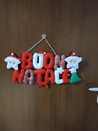 Scritta Buon Natale in tessuto