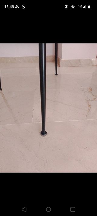 4 Sillas Comedor Tapizadas Blanco Patas Metal