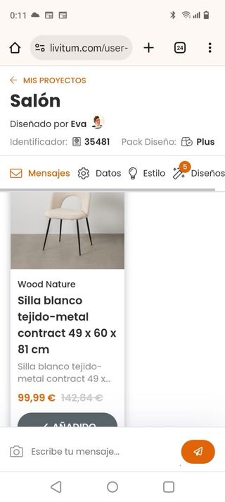 4 Sillas Comedor Tapizadas Blanco Patas Metal