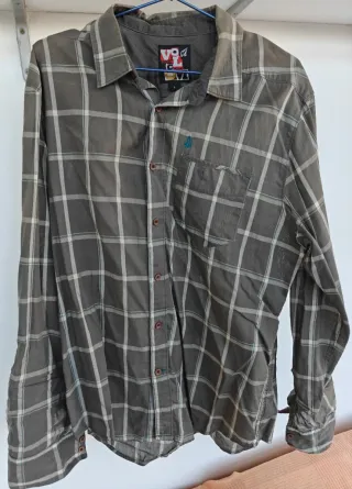 Camisa Volcom de manga larga talla L gris/verde
