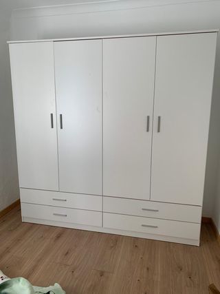 Armario 4 puertas y 4 cajones blanco 2x2x53