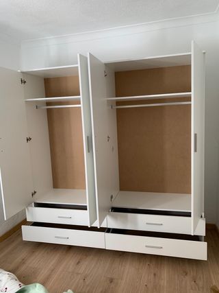 Armario 4 puertas y 4 cajones blanco 2x2x53