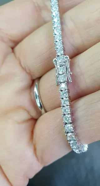 Pulsera Moissanita Plata