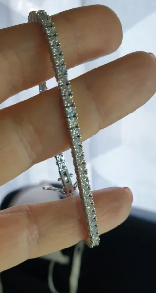 Pulsera Moissanita Plata
