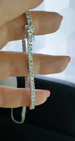 Pulsera Moissanita Plata
