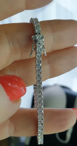 Pulsera Moissanita Plata