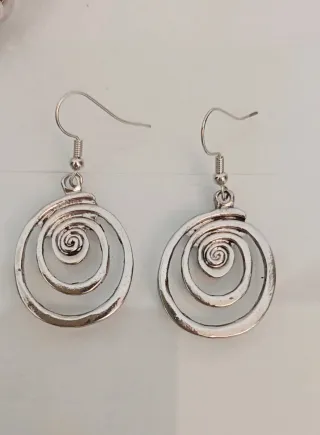 Collar y pendientes vintage espiral