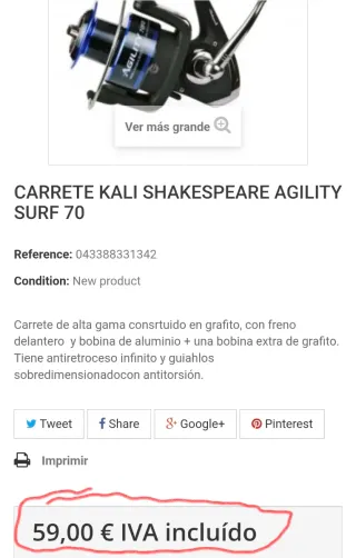 2 CARRETES AGILITY SURF