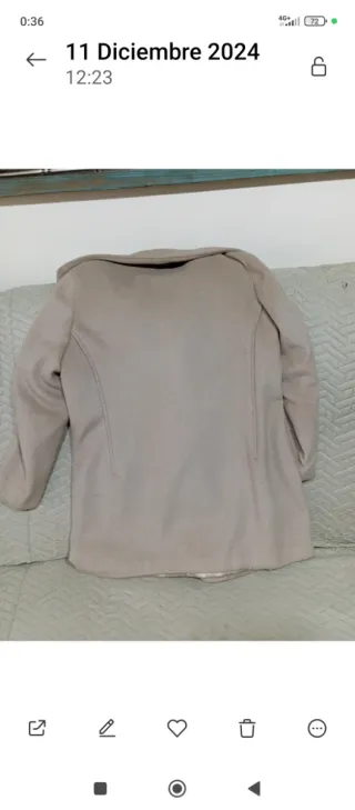 Abrigo corto Adolfo Domínguez beige mujer