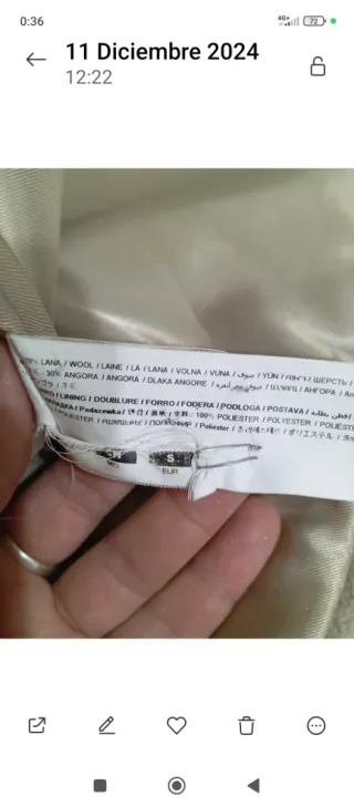 Abrigo corto Adolfo Domínguez beige mujer