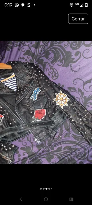 Chaqueta , chupa de cuero auténtico con tachuelas