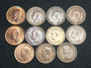 Lote Monedas Farthing 1937-1954 Reino Unido