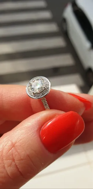 Anillo Moissanita Plata