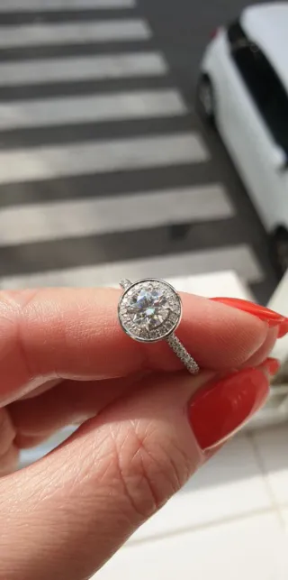 Anillo Moissanita Plata