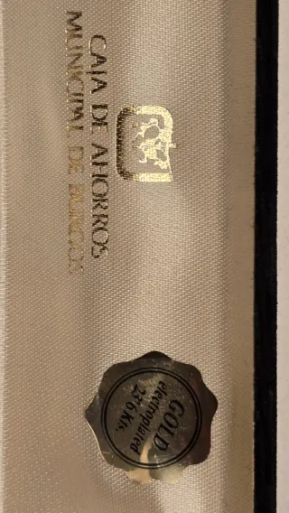 Bolígrafo de lujo verde y oro