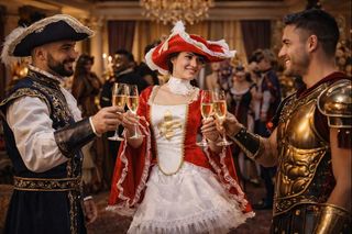 Disfraz Mosquetera Carnaval Talla M-L