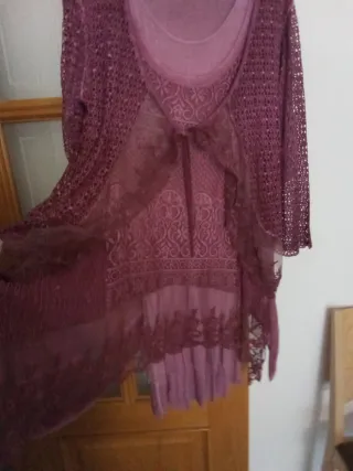 Vestido Boho multicapa talla 46