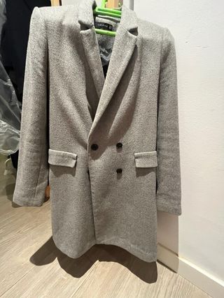 Abrigo paño gris Zara