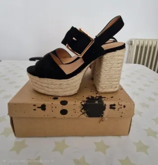 Cuñas mujer negras y beige