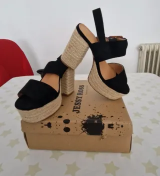 Cuñas mujer negras y beige