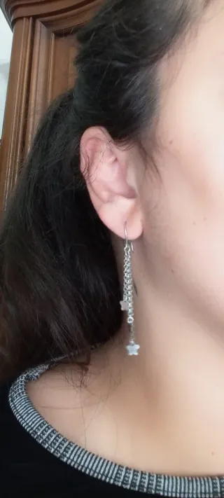 Orecchini pendenti donna con stelle argento 925