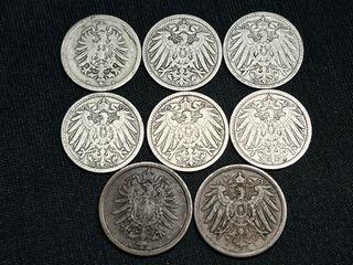 Lote 8 monedas Imperio Alemán 1874-1907