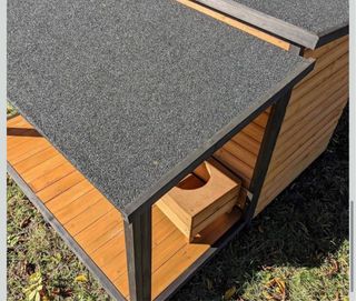 Caseta perro XXL exterior madera con terraza