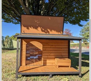 Caseta perro XXL exterior madera con terraza
