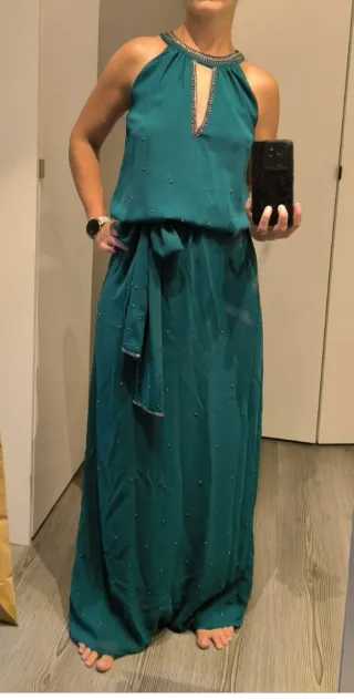 Vestido largo fiesta con pedrería