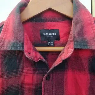 Camisa cuadros roja y negra hombre