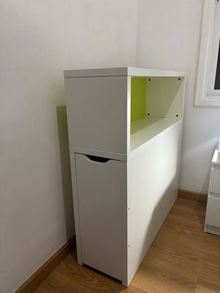 Cabecero-estantería Flaxa blanco y verde