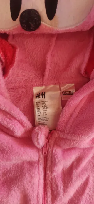 Disfraz Amy Rose Sonic Talla 110-116