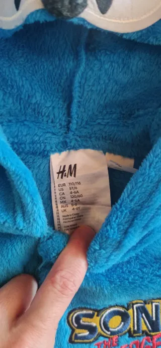 Disfraz Sonic infantil azul 110-116 HyM