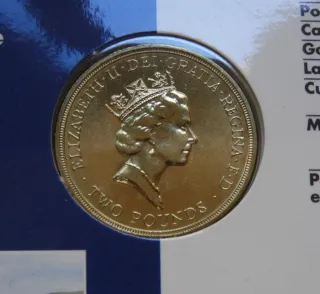 Moneda 2 Libras Reino Unido 1995 ONU