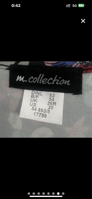 Talla 5XL / 7XL. Vestido estampado M. COLLECTION