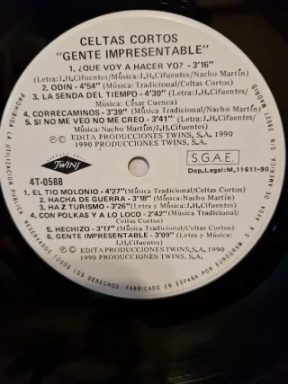 Vinilo Celtas Cortos Gente Impres.