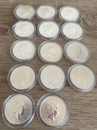 14 Monedas de Plata Britannia 1oz 2021