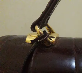 Bolso Piel Cocodrilo Marrón