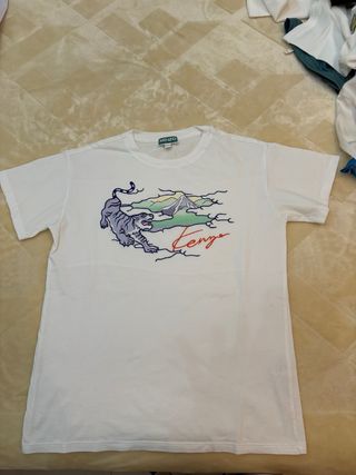 Camiseta Kenzo Blanca con Diseño Tigre