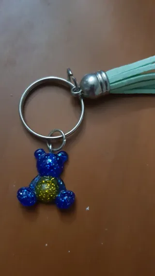 Portachiavi Orsetto Resina Blu e Giallo