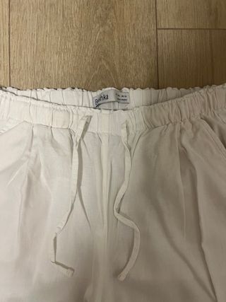 Pantalones blancos anchos de Lino