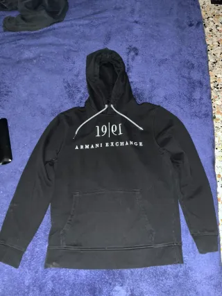 Felpa Armani Exchange Nera con Cappuccio