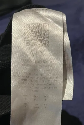 Felpa Armani Exchange Nera con Cappuccio