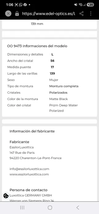 Gafas de sol Oakley polarizadas azules negociables