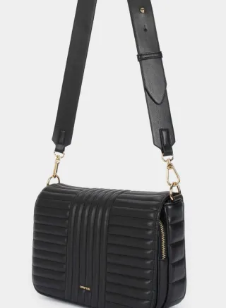 Borsa a tracolla nera imbottita