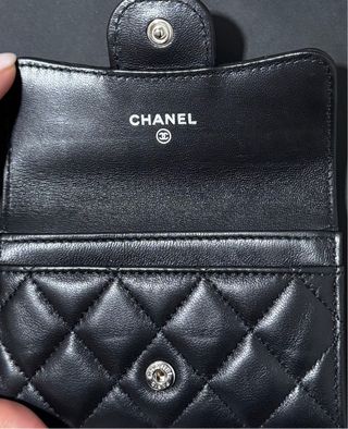 Monedero Chanel Negro Piel Acolchado