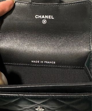 Monedero Chanel Negro Piel Acolchado