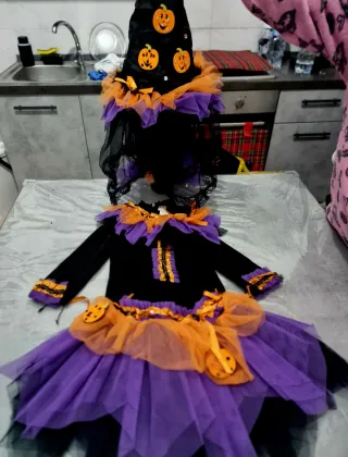 Costume da strega carnevale bambina