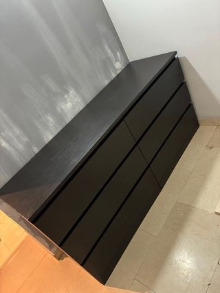 Cajonera MALM 6 cajones IKEA Negra-Marron