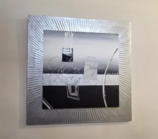 Cuadro moderno plata y negro